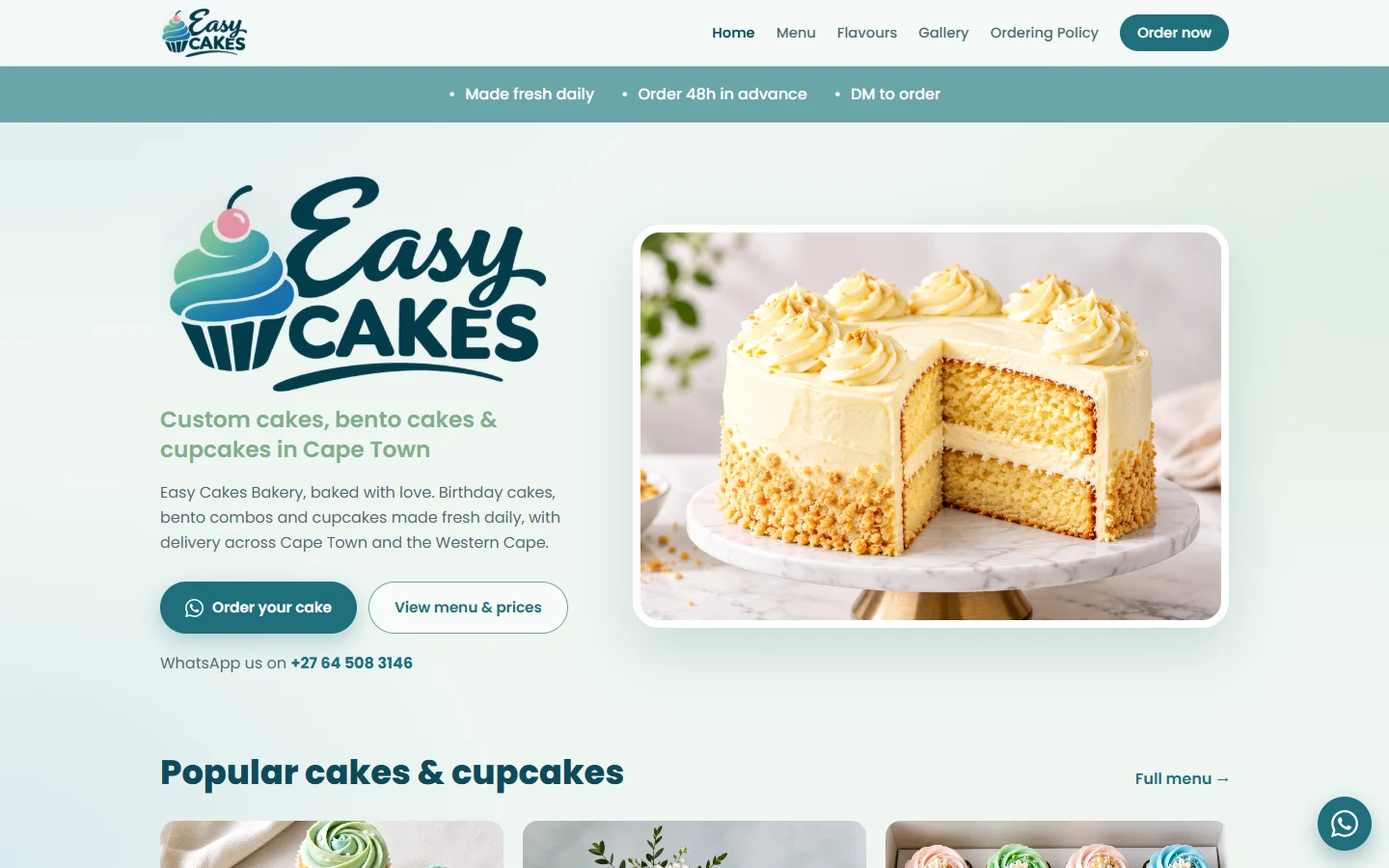 Easy Cakes website