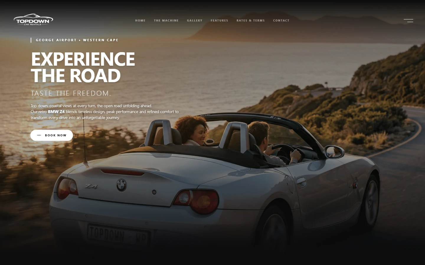 TopDown Car Rentals website